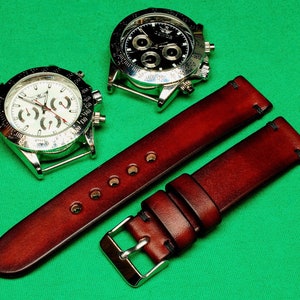Handmade watch strap leather with Brown cognac Chromexcel Leather, Watch Strap, 18mm, 20mm, 22mm, 24mm,19mm, 21mm, leather watch strap,102