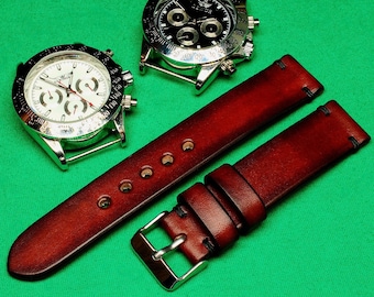 Handmade Watch Strap Cognac Brown Chromexcel Leather: 18mm-24mm, Watch Band, Itallian Vegetable Tanned,109