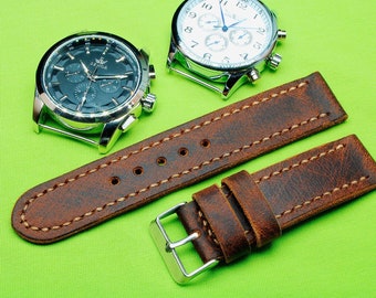 Handmade Vintage Leather Watch Strap 18mm, 19mm, 20mm, 22mm, 24mm, Watch Strap, Leather Watch Strap, Watch Strap Leather, Watch Band, 093