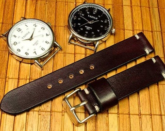 Handmade Watch Strap Blood Burgundy Leather 18mm, 20mm, 22mm, 24mm, 16mm, Leather watch strap, watch strap leather, Watch Band, Omega, 079