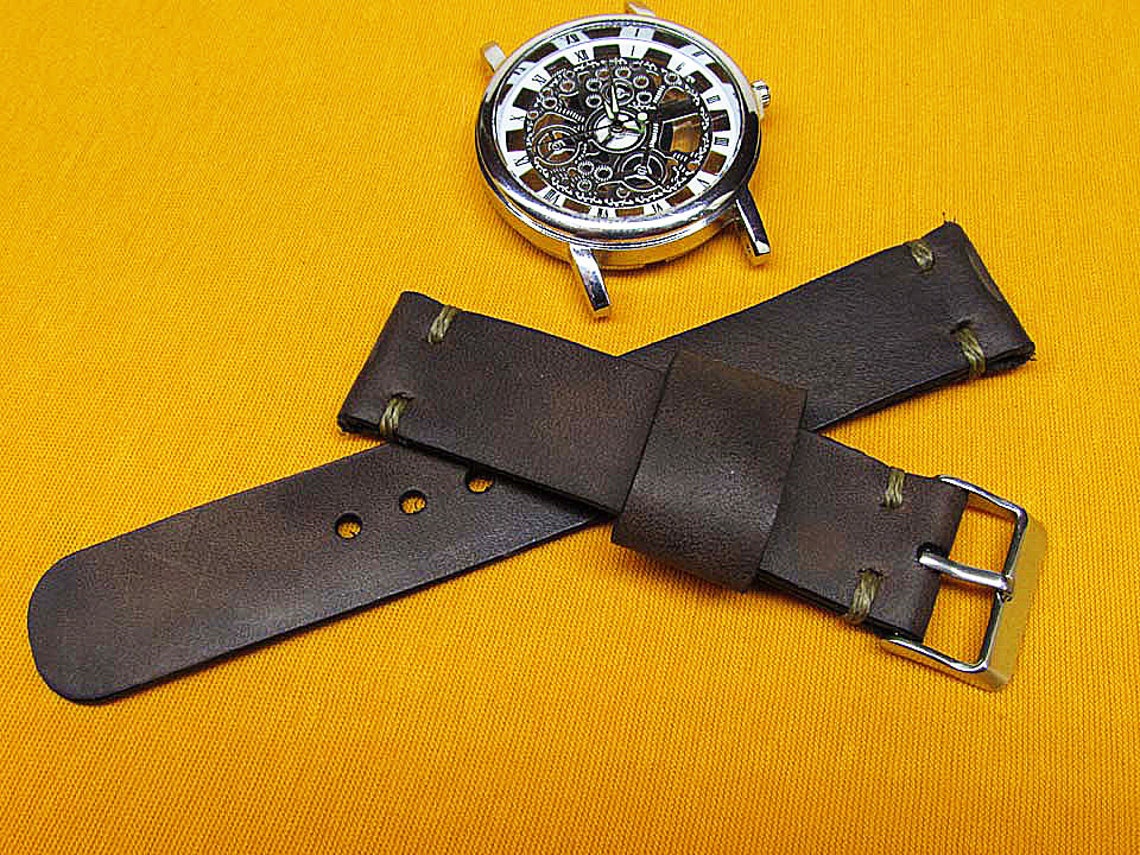 Handmade distressed leather Watch Strap 18mm 19mm 20mm Etsy