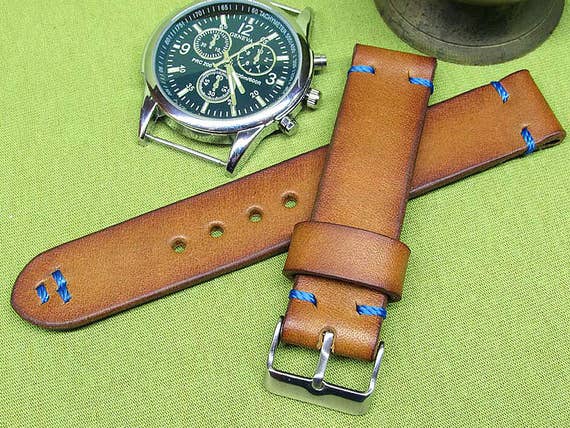 Omega Constellation Day Date 2 Cinturini Per Orologio In Vera Pelle Premium, Larghezza 18 Mm, Colore Nero E Marrone, Fatti A Mano In India Cinturini Ricambio Pelle Vera Nero Marrone - Foto 9