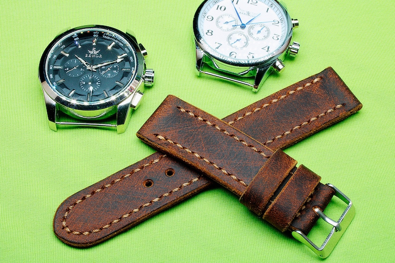 Handmade Vintage Leather Watch Strap 18mm 19mm 20mm 22mm Etsy