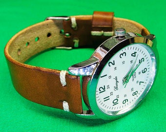 Handmade Tan Chromexcel Leather Watch Strap 20mm, 22mm, 18mm, 24mm, watch strap Timex, Leather watch strap, Leather watch band, Watch band