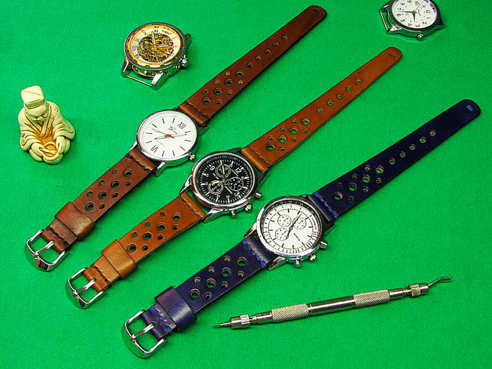 Royal Rally Strap Handmade Rally Watch Strap Blue Royal Chromexcel Leather: 18mm-24mm ...