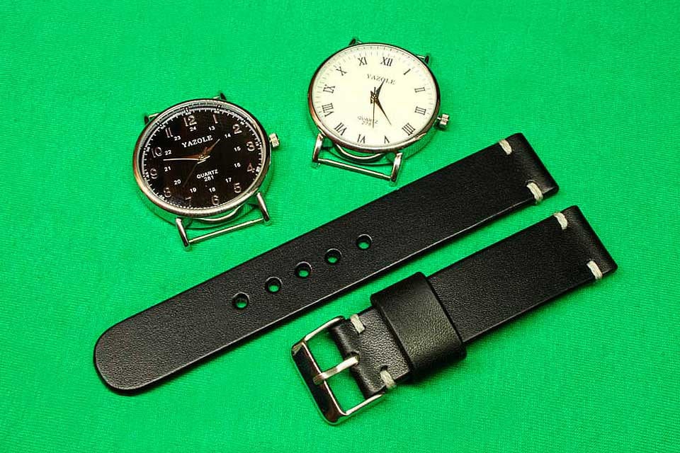 Handmade Black Watch Strap, Italian leather Watch Strap, Watch strap 20mm, 18mm, 19mm, 21mm, 22mm, 24mm, Watch strap Leather, Watch band,094