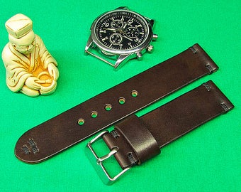 Handmade Dark Brown Itallian Chromexcel leather Watch Strap 18mm, 20mm, 19mm, 21mm, 24mm, 22mm, Watch band leather, Leather watch strap, 019