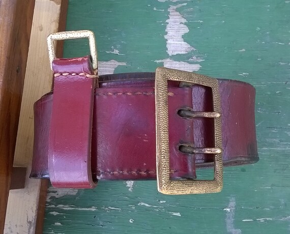 Old military leather belt/Officer leather belt/Sov