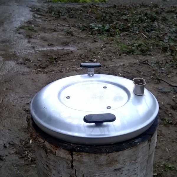 couvercle électrique vintage/Couvercle en aluminium/Couvercle électrique pour une casserole/Couvercle en aluminium avec poignées/ Cuisinière électrique des années 1950/Ancien appareil de cuisine