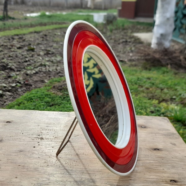 Vintage table mirror/Retro, round mirror /Round mirror in a frame