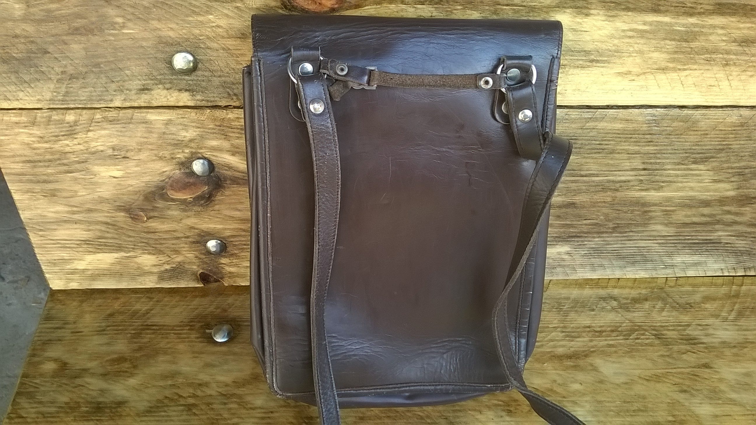 Vintage Train Conductor Leather Bag / Old Shoulder Bag/postman Bag