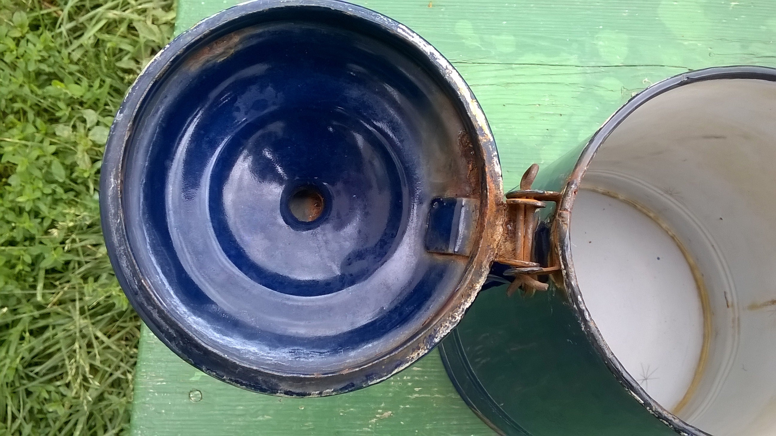 Vintage Enamel Teapot/blue Enamel Kettle Teapot/enamelled Tea Etsy