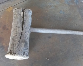 Vintage hammer tool/OLd wooden hammer/ Primitive mallet/ Primitive tools/Antique mallet/Rustic decor/ Primative Hand Tool/Rustic Hammer