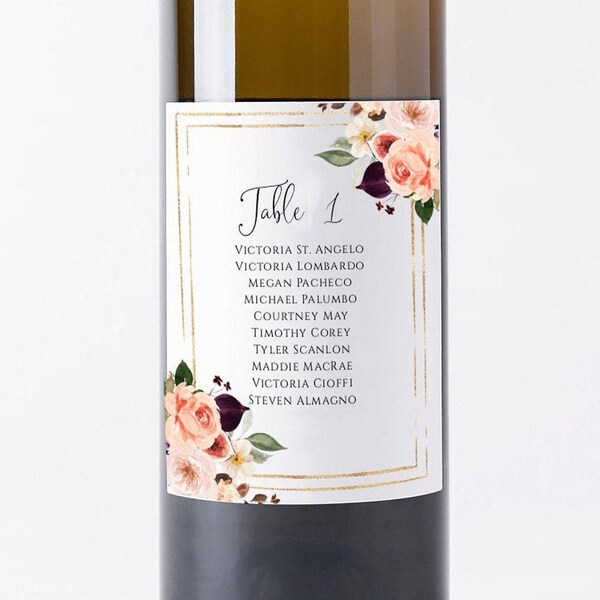 Wine Bottle Seating Chart Etsy