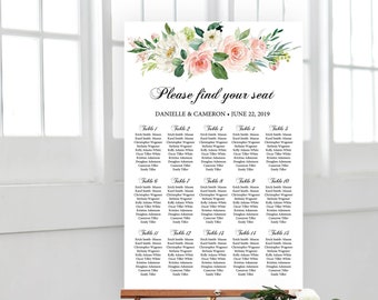 Seating Chart, Seating Chart Wedding, Floral seating chart, Seating Chart Poster, Seating Chart Board, Wedding Seating Sign #IKL910