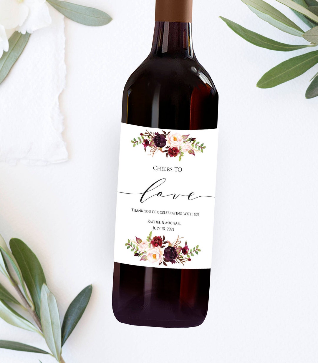 Wine Bottle Labels Editable Template Marsala Wine Label Etsy
