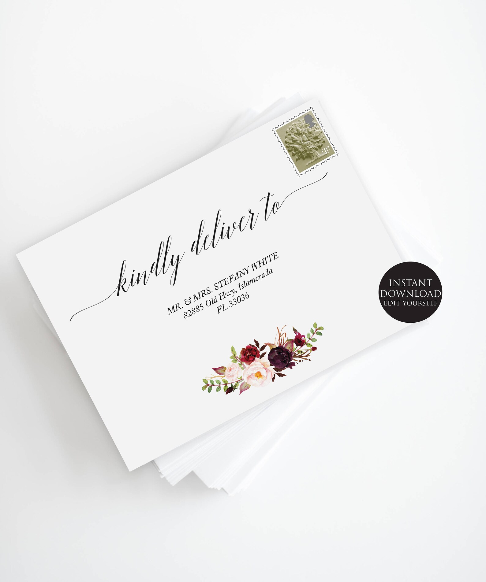 Wedding Envelope Printable Envelope Addressing Template - Etsy