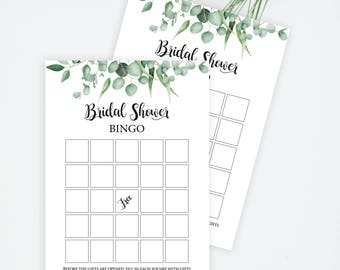 Bridal Bingo, Bingo printable, Greenery bingo, Bridal Shower, Bridal Bingo Instant Download, bridal bingo cards, bridal bingo printable,