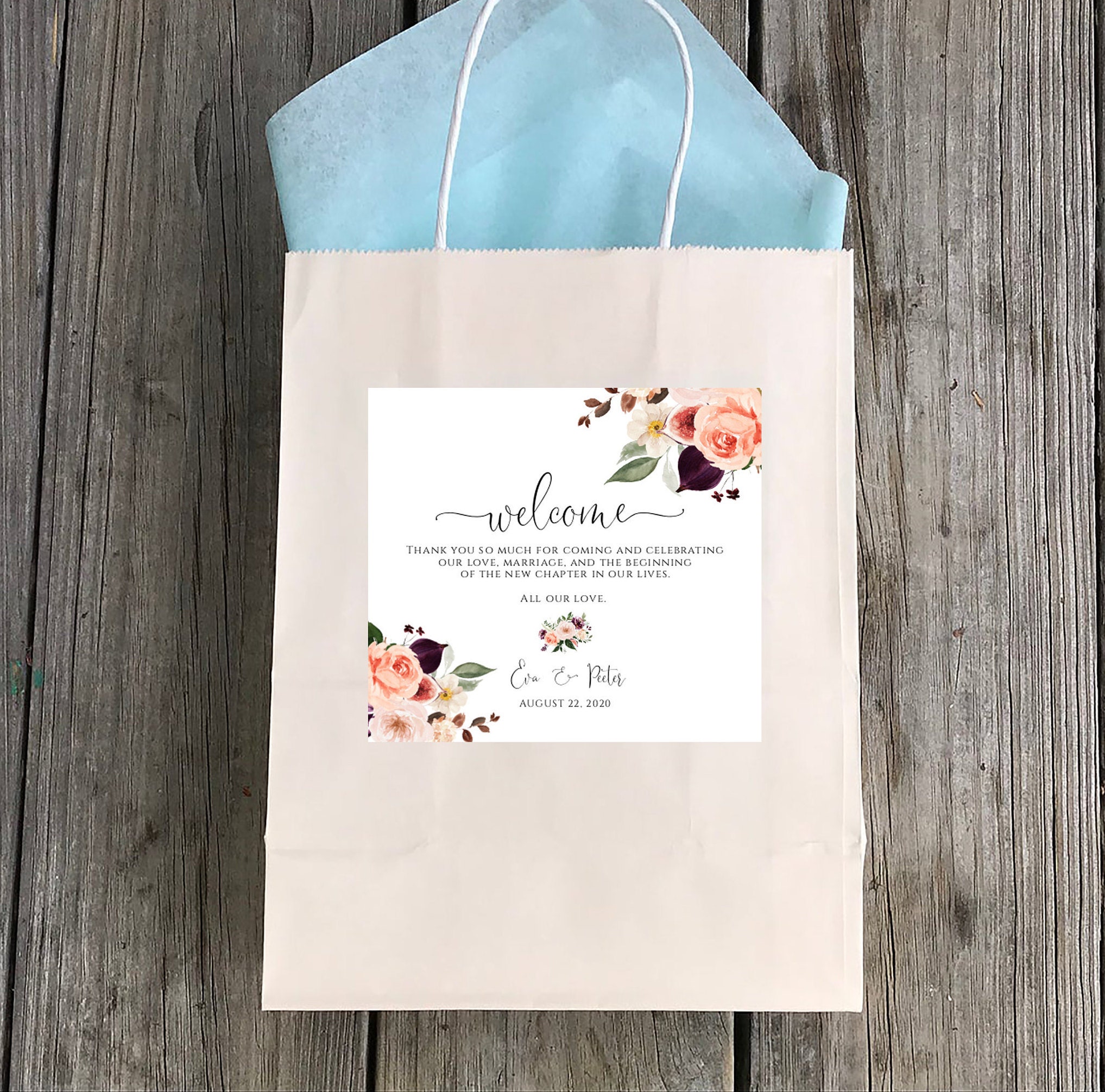 Label Template Wedding Gift Bag Label Template Boho Wedding Etsy UK