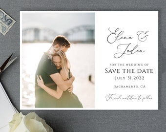 Save the date WITH PHOTO Template, Printable Save the Date, Save the date with photo, Templett save the date #CLASSIC