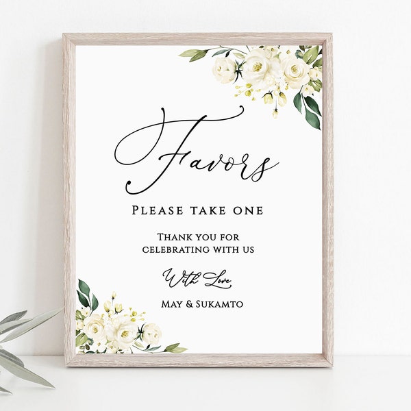 White Favors Signs, Favours Signs, Rustic Favors Signs, Editable Favors Signs, Please Take a Treat,  Instant Download Templett GS9