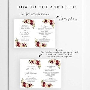 Marsala Program Template, Printable Ceremony Template, Fully Editable ...