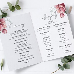 Folded Program Template, Events Ceremony Program, Fully Editable Order ...
