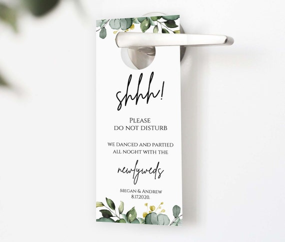 Wedding Door Hanger Please Do Not Disturb Door Hanger Door Etsy
