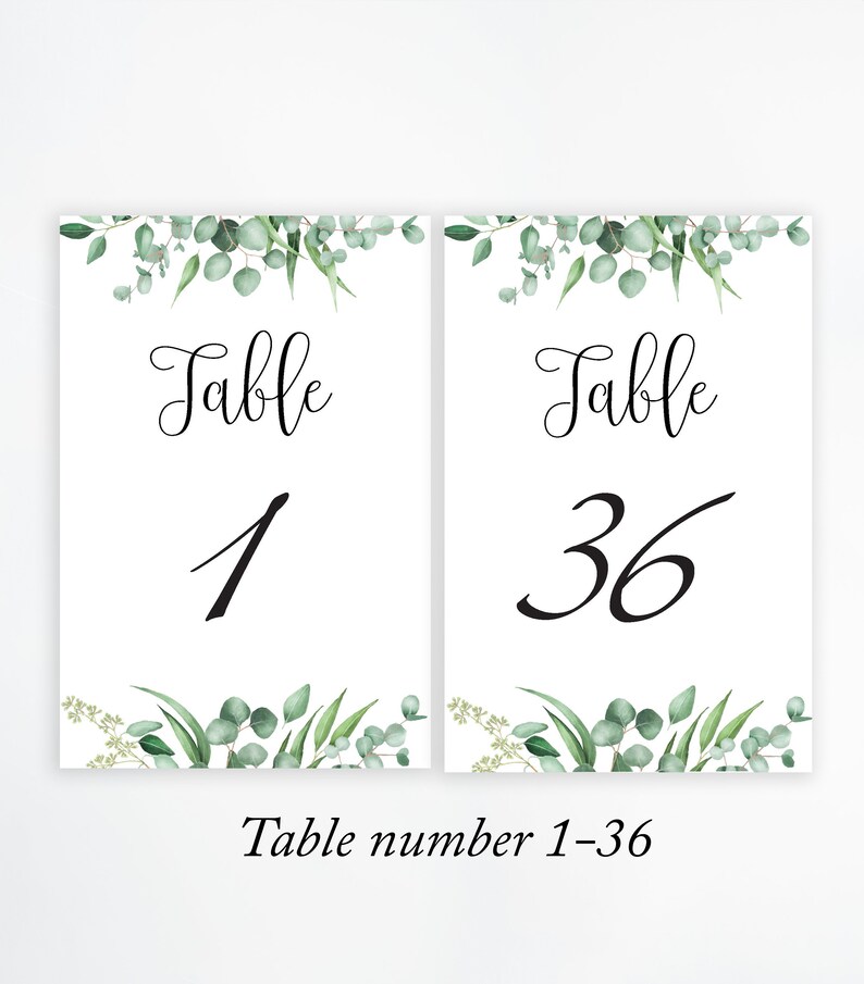 Wedding Table Numbers Party Table Numbers Printable Table | Etsy