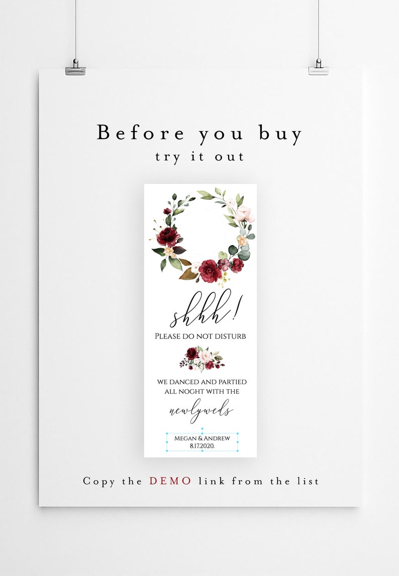 Door Hangers Template Please Do Not Disturb Sign Printable | Etsy