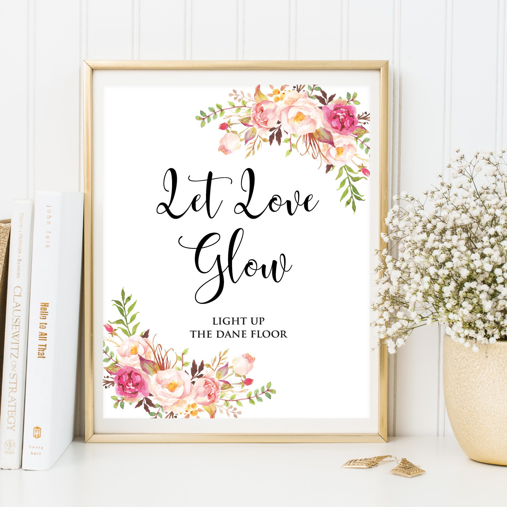 Let Love Glow Sign Wedding Glow Sticks Printable Wedding 