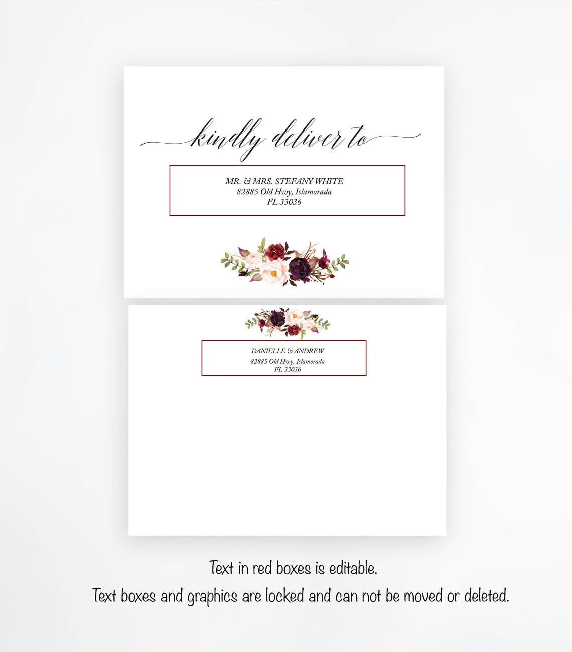 Wedding Envelope Printable Envelope Addressing Template - Etsy