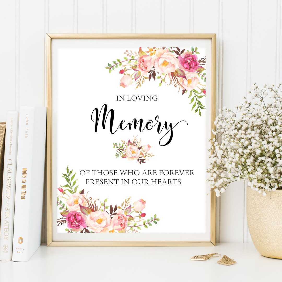 Memory Signs Template, Memorial Sign Print, in Loving Memory ...