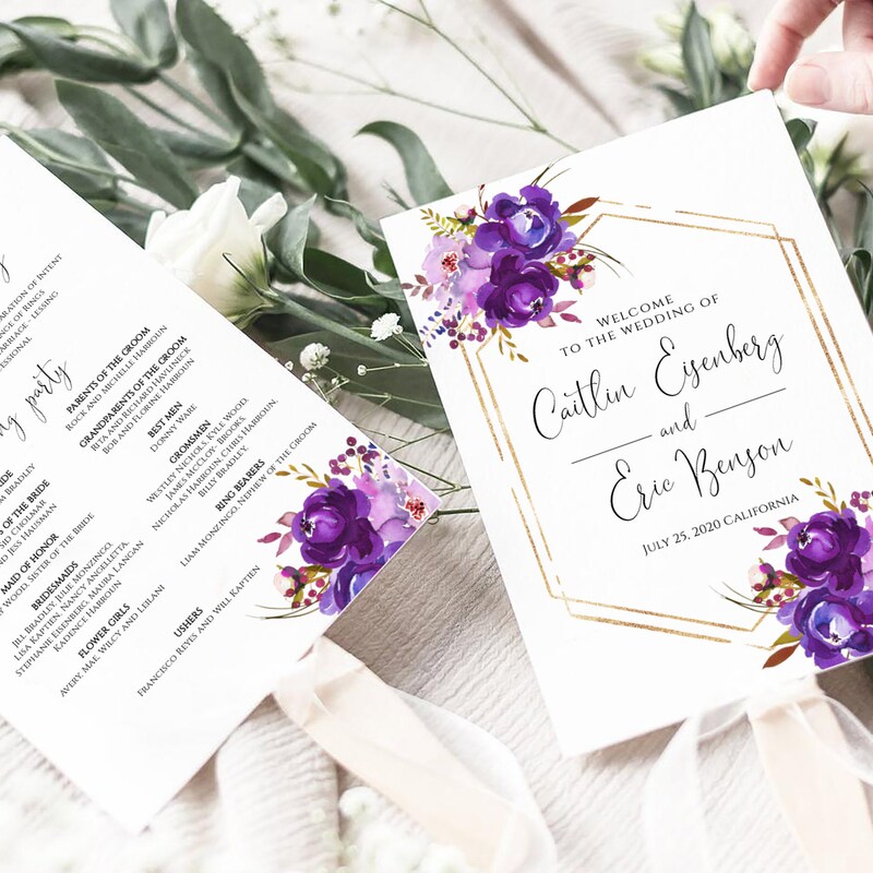 Fan Wedding Program Etsy