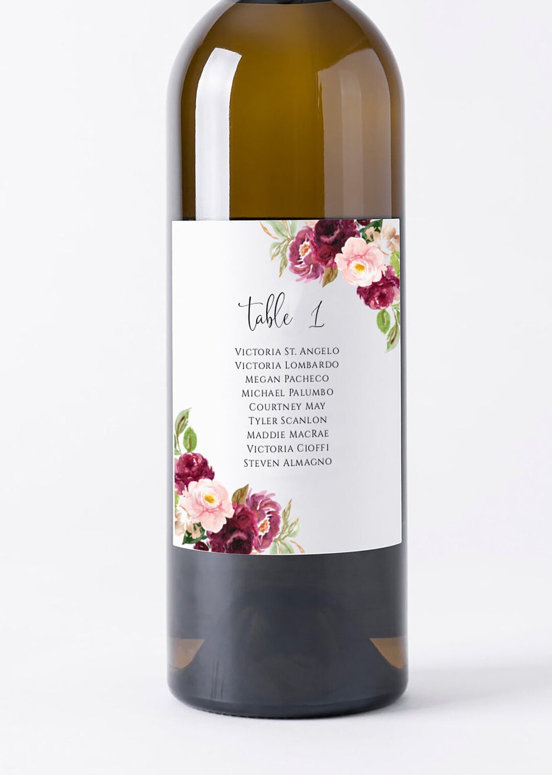 Wine Bottle Labels Wedding, Wine Labels Table Numbers, Seating Chart