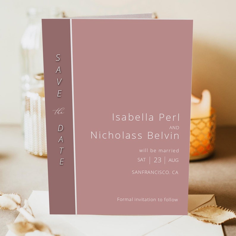 Instant Downlo Glam Save The Date Printable Cinnamon Rose Save The Date Template Wedding Save The Date Template Templett Save The Date Paper Invitations Announcements Sultraline Id