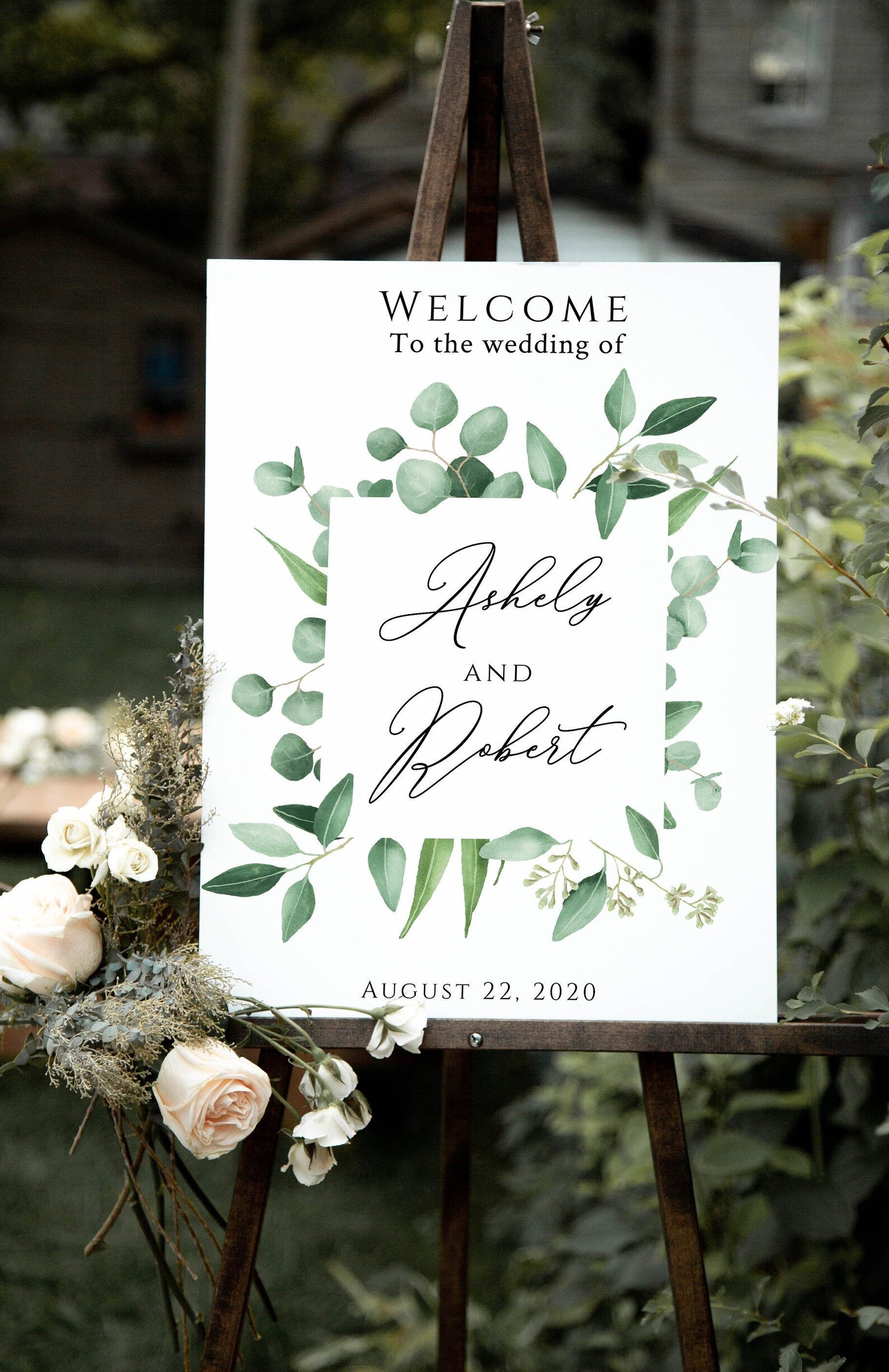 Welcome Wedding Sign Template Green Welcome Wedding Signs - Etsy