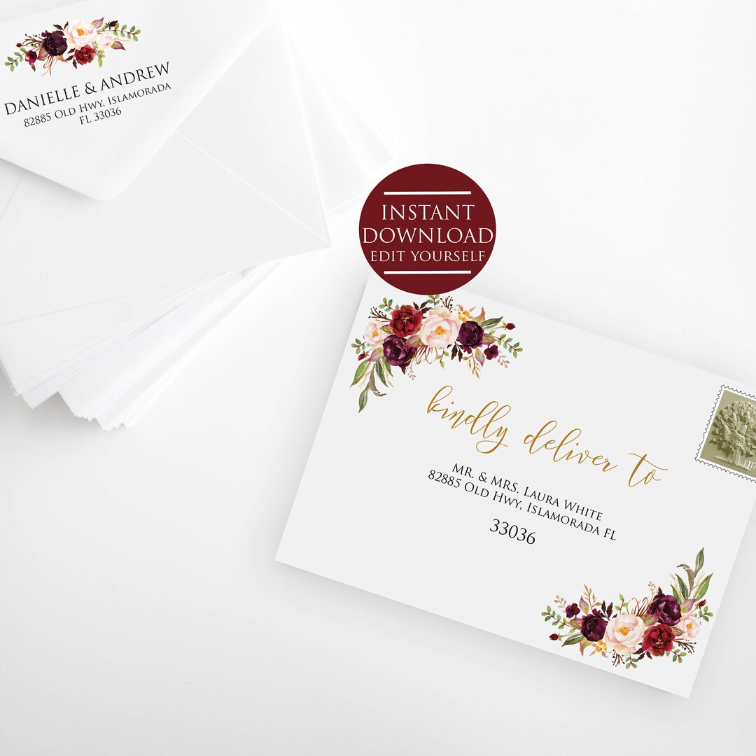 Wedding Envelope Template, Wedding Envelope Printable, Envelope ...