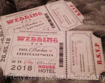 movie ticket wedding invitation etsy