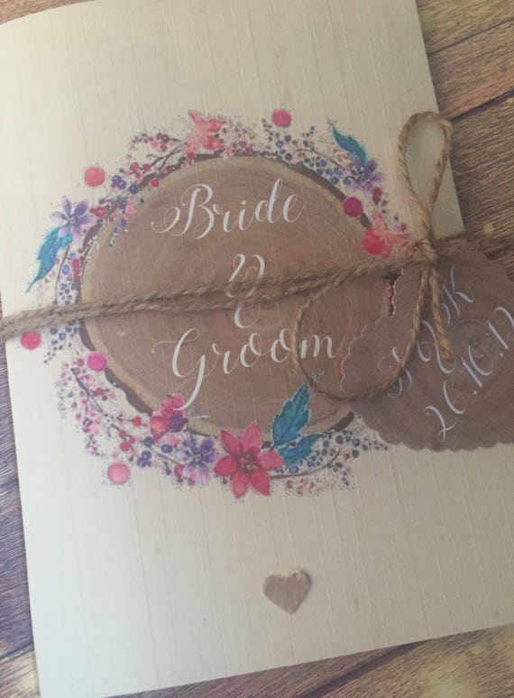 Rustic Wedding Invitation Country Wedding Natural Twine Etsy