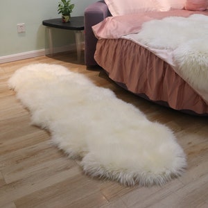 Woolous Sheepskin Rug – Genuine New Zealand Sheep Skin, Luxurious and Hypoallergenic Ivory Throw Rug – Multiple Sizes