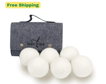 Woolous Wool Dryer Balls – Fabric softener Balls, Zero Chemicals – Minimize Wrinkles and Speed Up Drying Process (6 Pack)