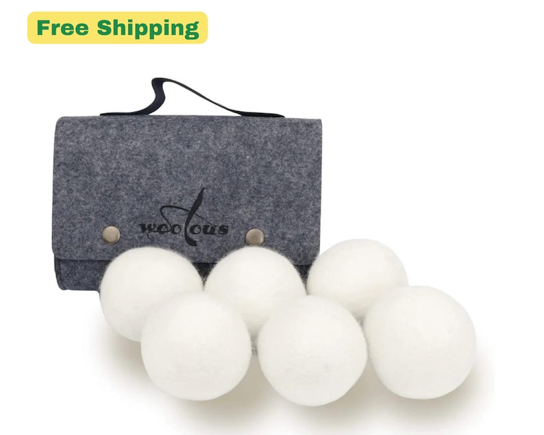 Woolous Wool Dryer Balls \u2013 Fabric softener Balls free of chemicals- Natural alternative of Drying Sheets and reduce winkles & drying time