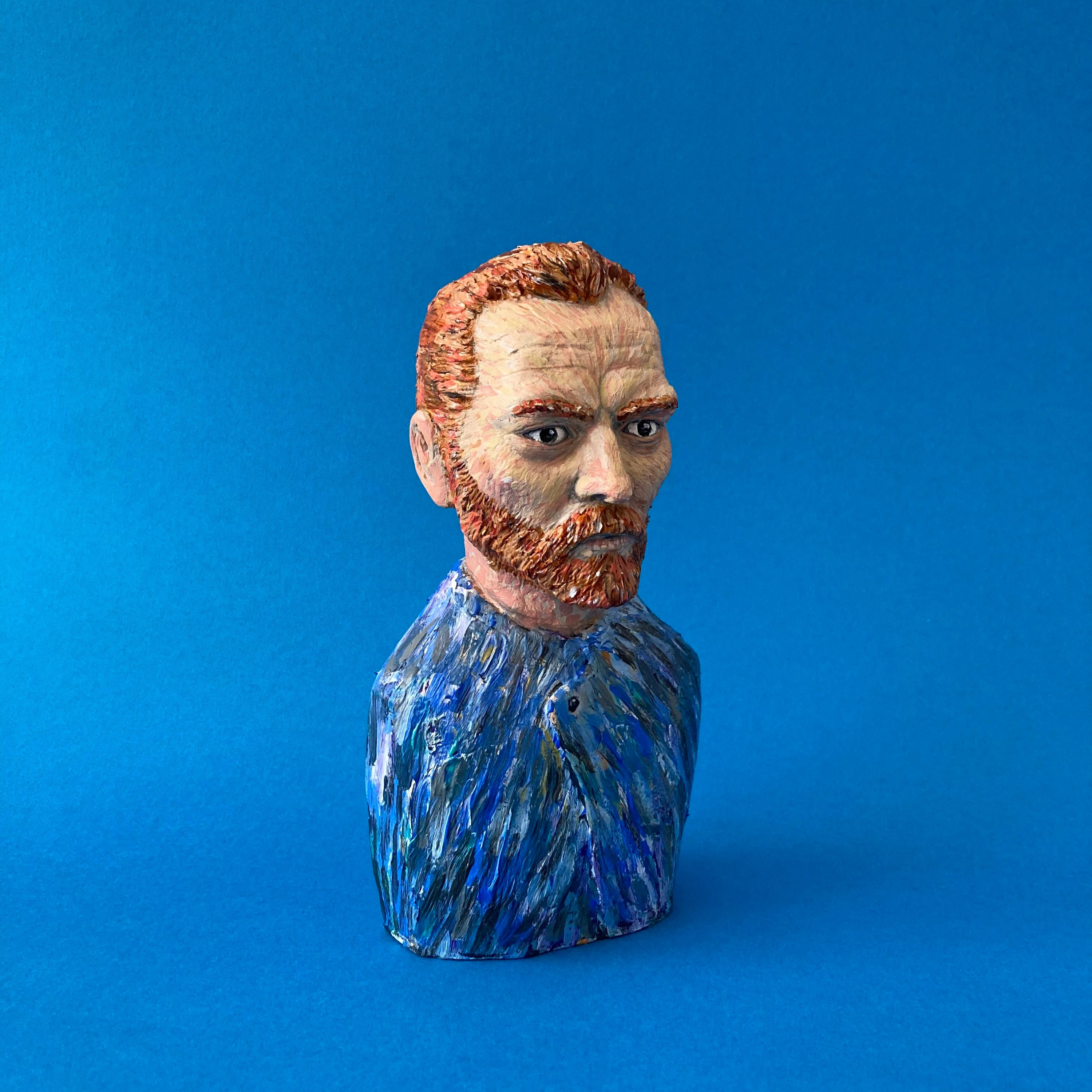 Vincent Van Gogh art bust sculpture Hand painted bust Etsy