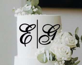 Custom Acrylic Cake Topper | Monogram Initials for Weddings, Engagements