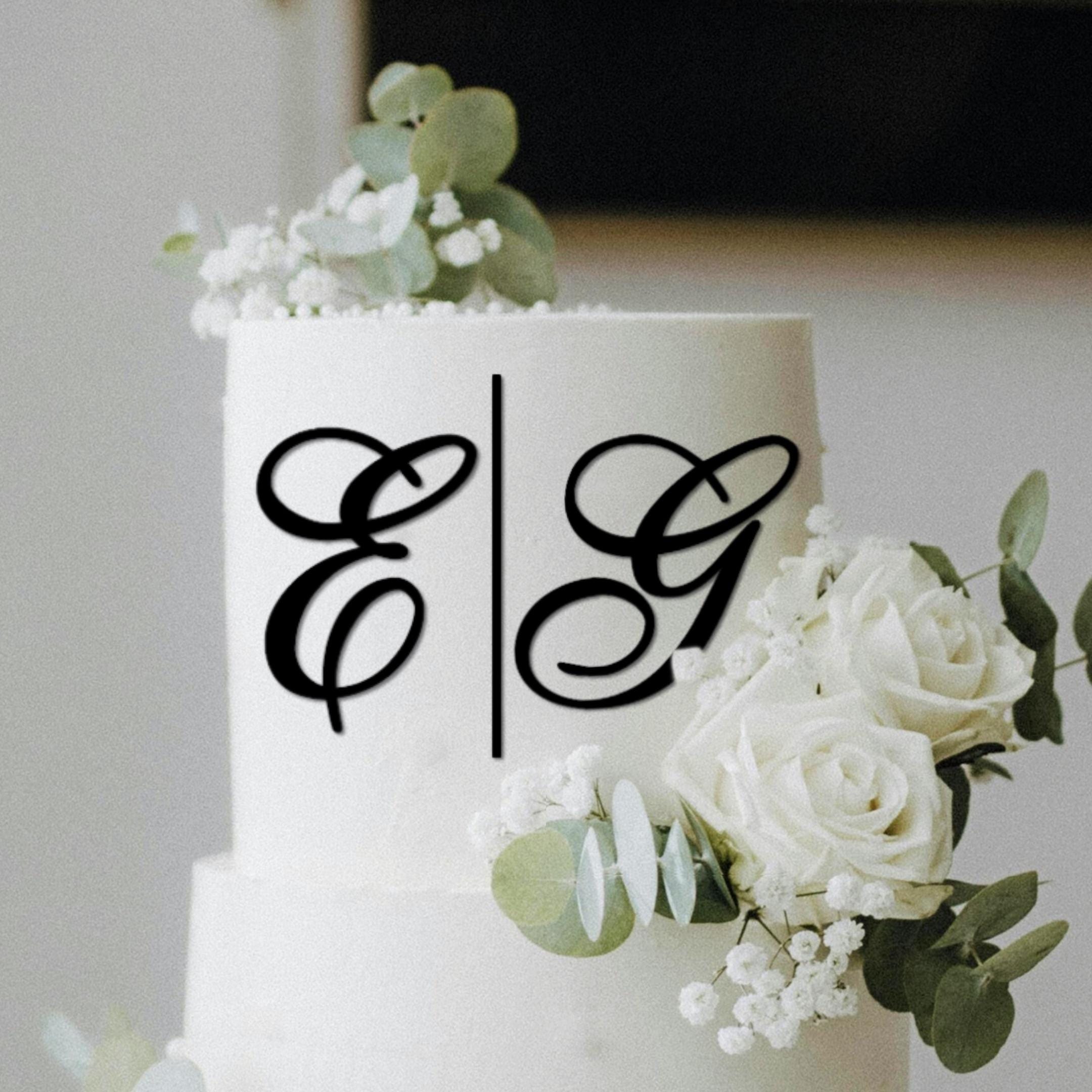 Custom Acrylic Cake Topper | Monogram Initials for Weddings ...