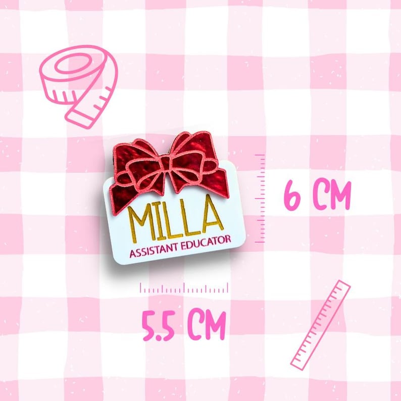 Nurse Name Badges Personalised Acrylic Christmas Gift Box Bow Festive