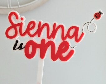 Personalised Lady Bug Birthday Cake Topper (15cm)