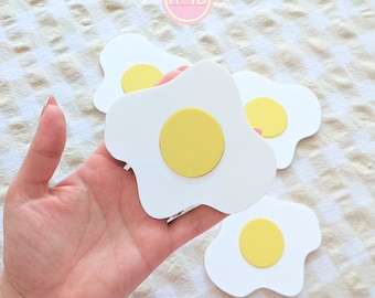 Fried Egg Acrylic Coasters, Cute Quirky Table Decor, Set of 4