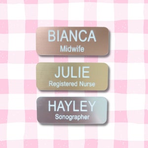 Personalised Acrylic Name Badges Brushed Metal Teacher Nurses Magnetic Pin Handmade Pastel Professional Thank You Gift Ideas Prac Staff Aus